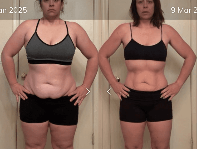 Weight loss transformation Jan 2025 to Mar 2026